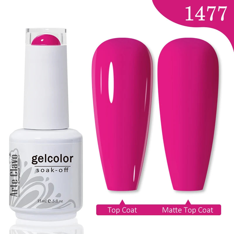 Arte Clavo Transparent Nude Pink Color Jelly Gel Nail Polish Semi Permanent 15ml Top Coat Soak Off UVLED Varnish Nail Art Design