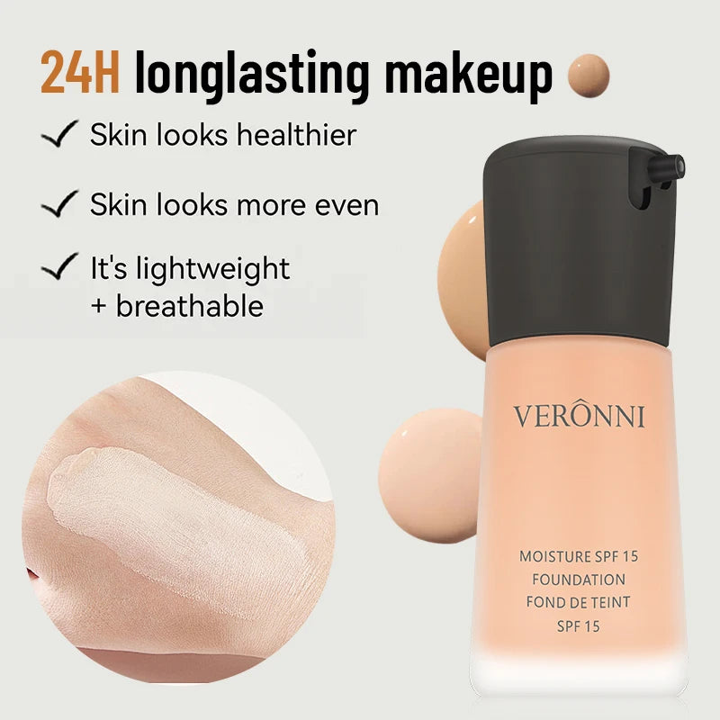 Matte Liquid Foundation Oil Control Concealer BB Cream Waterproof Lasting Full Coverage Natural Face Base Professional Makeup