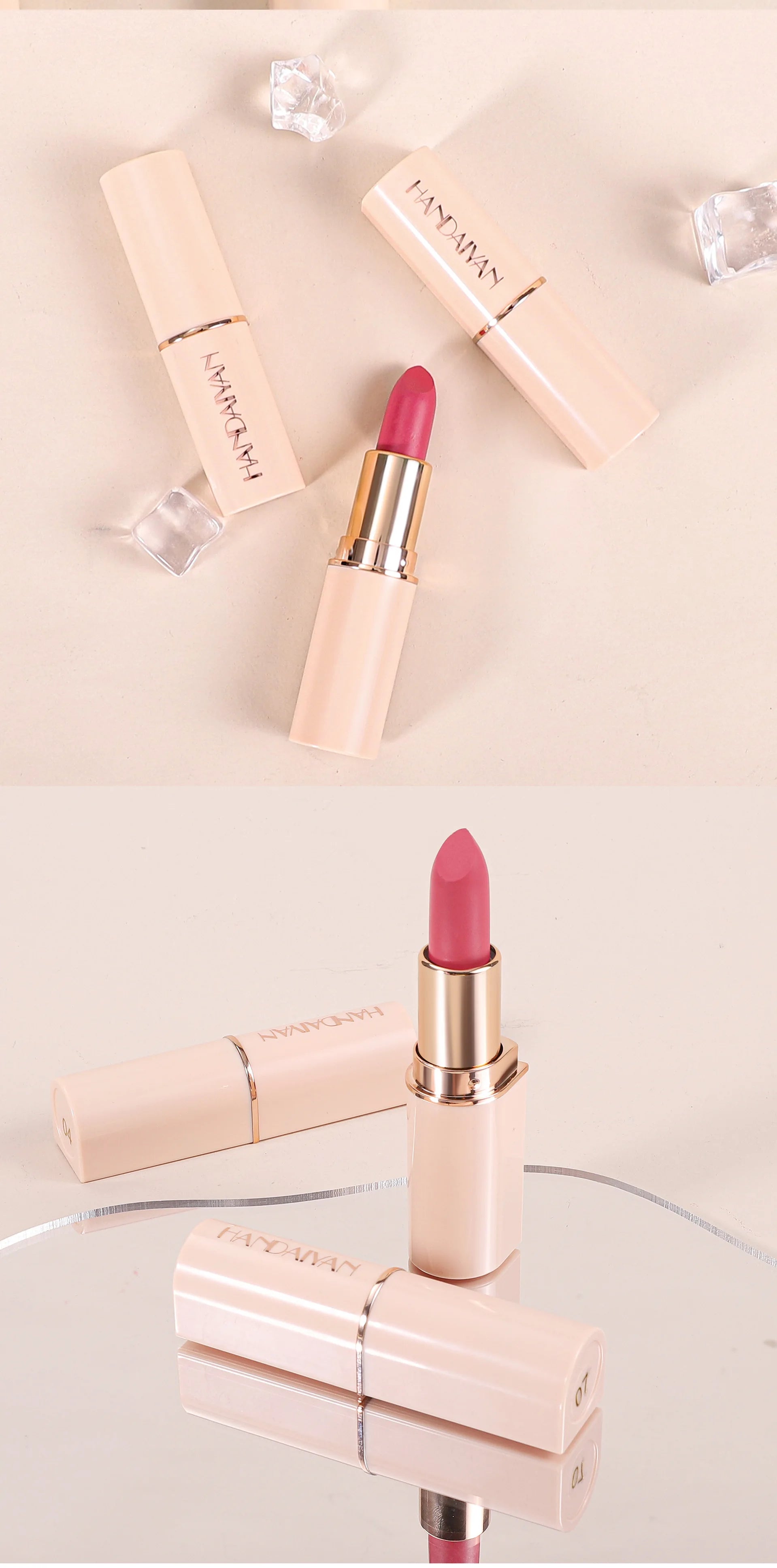 8 Colors Deep Red Matte Lipstick Waterproof Non-Stick Velvet Texture Easy Apply Rose Red Lip Makeup Long-Lasting Cosmetics