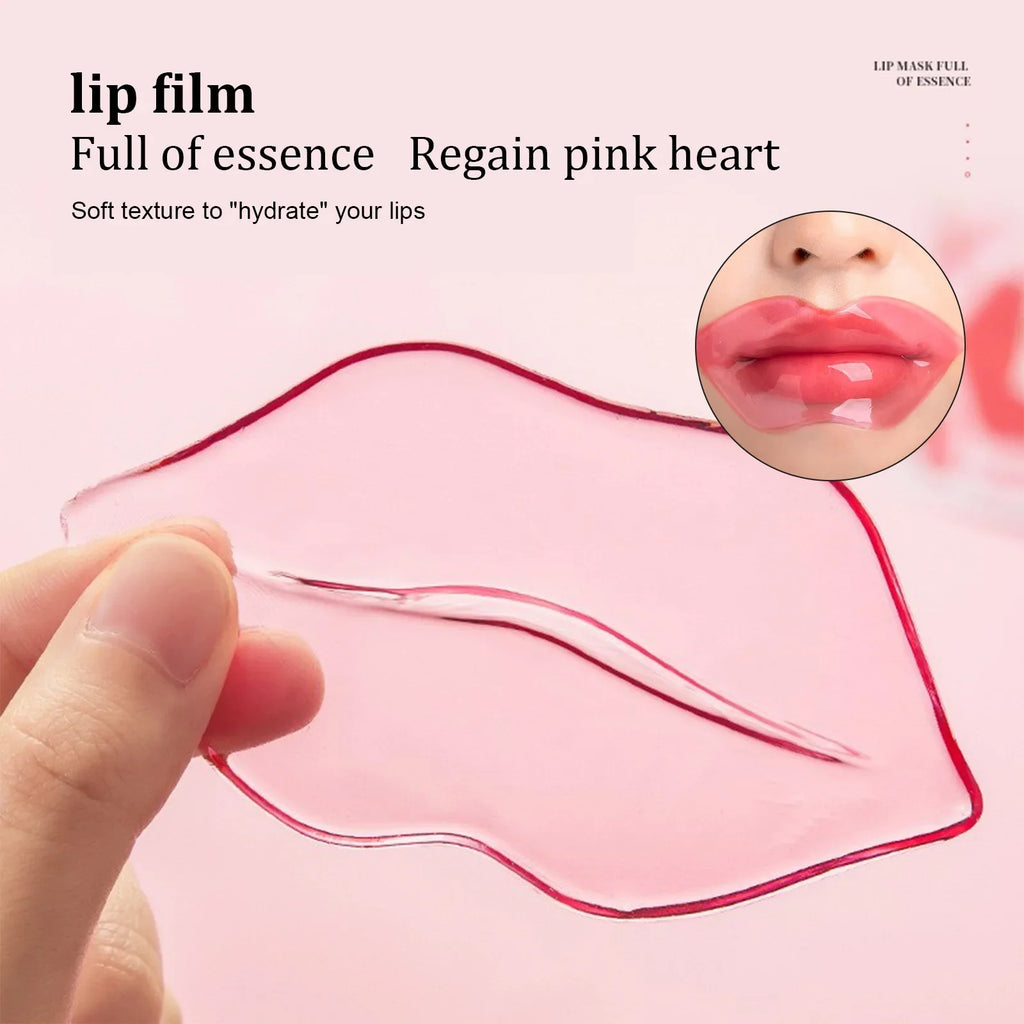 EELHOE Cherry Nourishing Lip Mask Fade Lip Lines Improve Dry Repair Cracks Smoothing Lip Patches Moisturizing Skincare Mask 5pcs