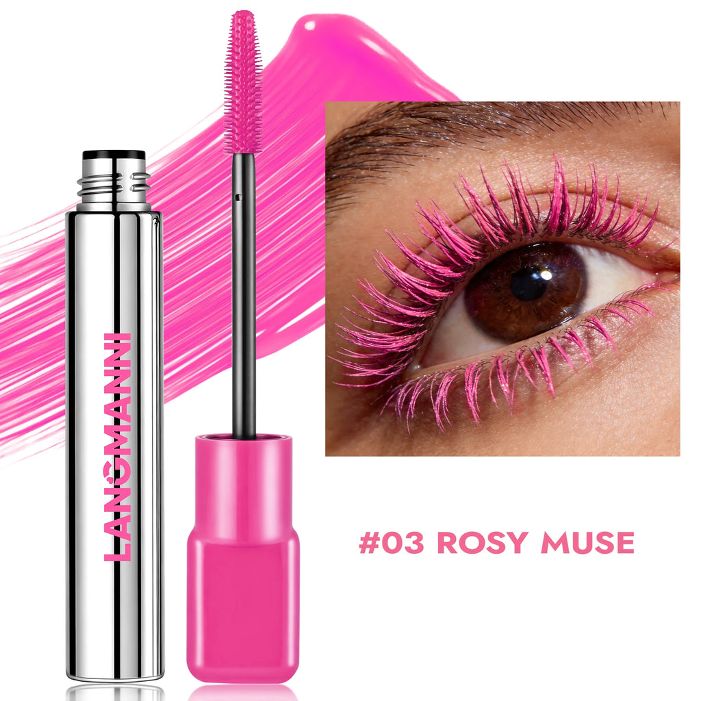 8 Colors Green Mascara Thick Curling Waterproof Natural Eyelashes Long Lasting Blue White Pink Black Eye Makeup Korean Cosmetics