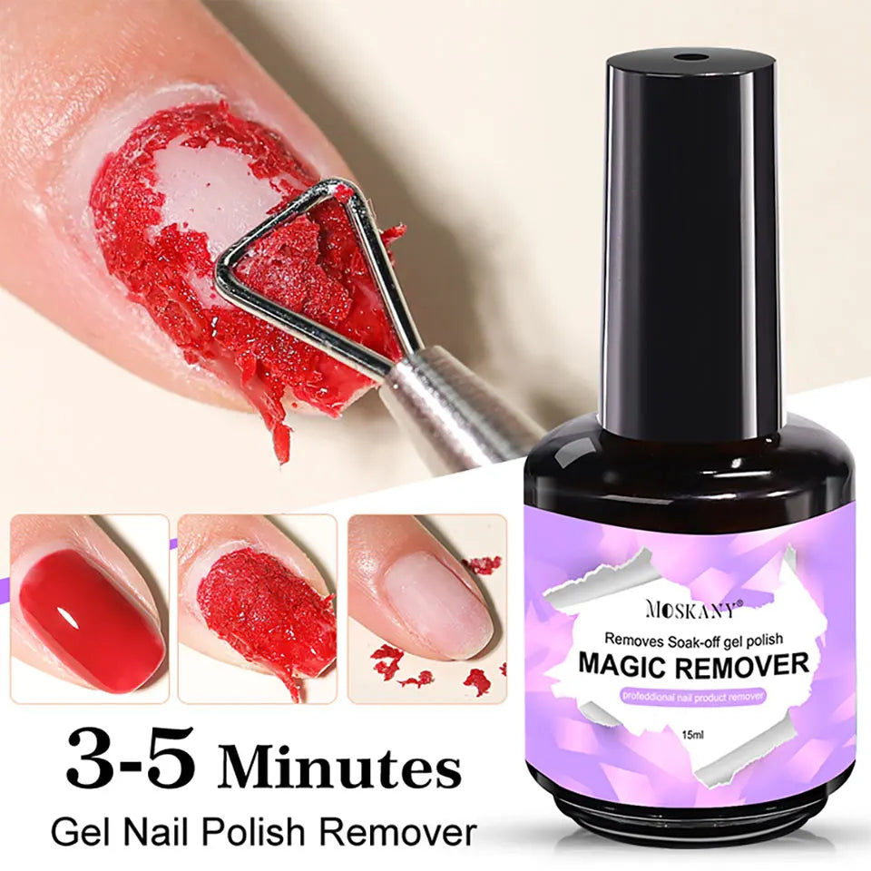 MOSKANY 15ml Magic Remover Nail Gel Polish for Soak Off UV Gel Polish Fast Removal Semi Permanent Varnish Polish Cancel Glue