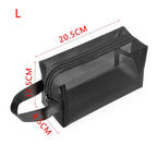 1PC Travel Black Mesh Cosmetic Bag Zipper Makeup Bag For Women Wash Toiletry Bag Makeup Organizer Portable Storage Pouch