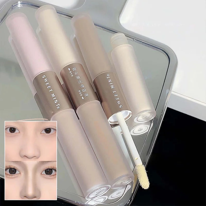 SWEETMINT Double-Ended Liquid Contour Stick - Highlight & Shadow, Long-Lasting, Easy to Use, Natural Finish