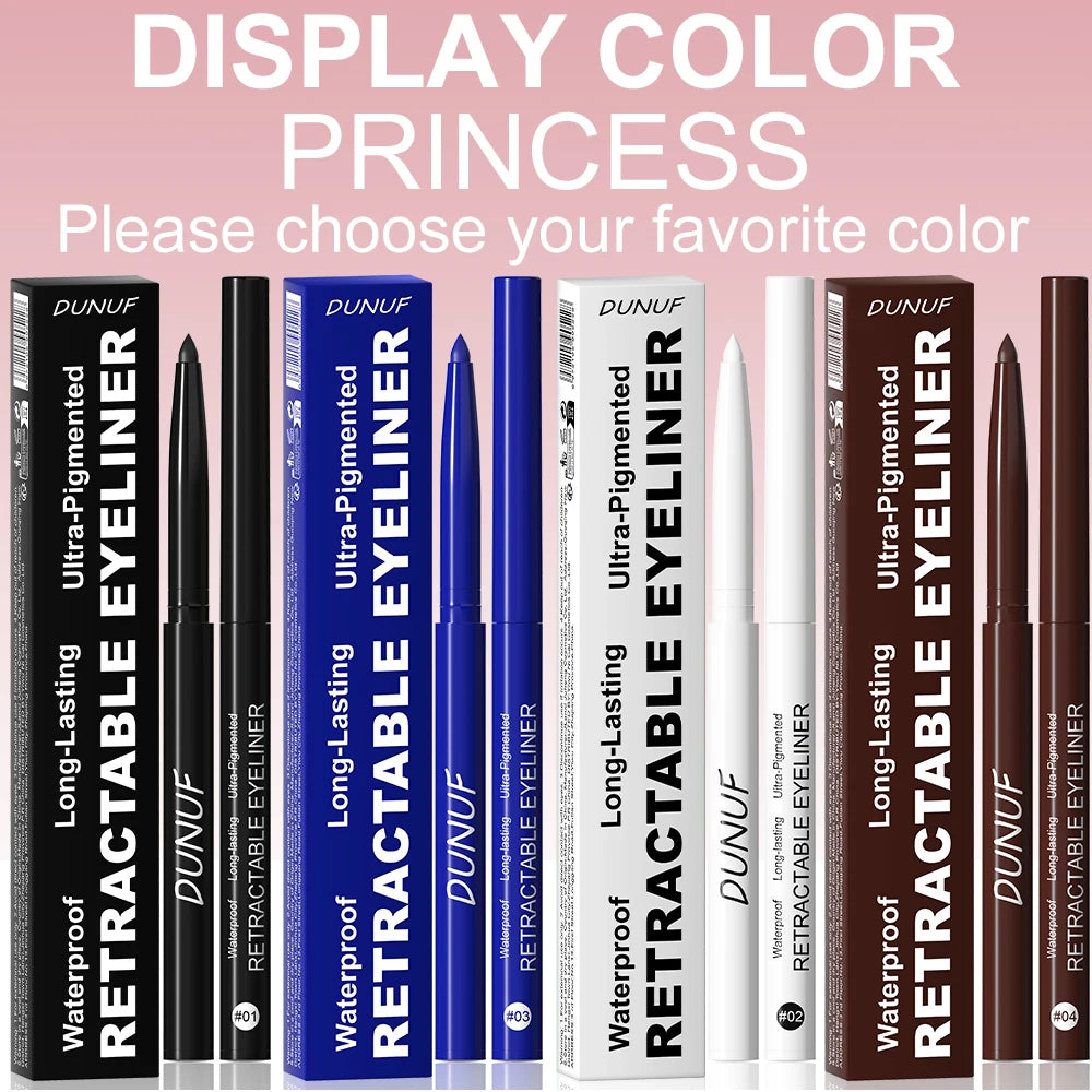 Waterproof Matte Blue Eyeliner Gel Pencil Ultra-fine Smooth Quick Dry Non-Smudge Easy Wear Black Brown White Eyeliner Pen Makeup