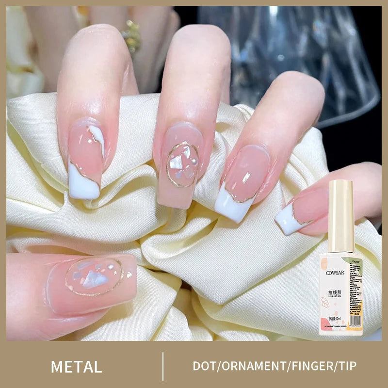 Silver/Gold Metal Gel Metallic Nail Polish Chrome 3D Metal Painted Gel Polish 5ml Liquid Mirror Effect Glossy Shine Manicure