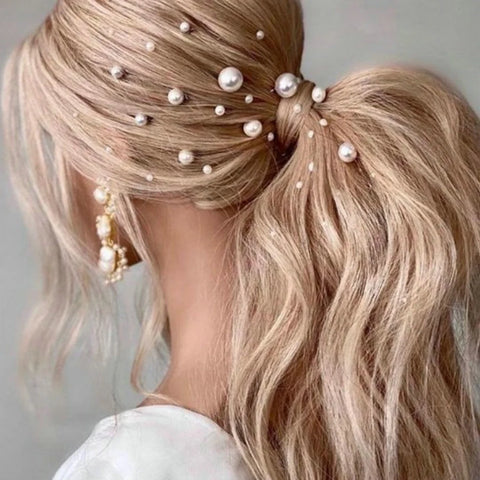 Bridal Wedding Hair Accessories Rhinestone Hair Pins Forks for Women Pearl Hairpins Bride Headpiece Party Jewelry Gift