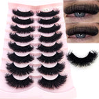 HBZGTLAD 5/8 Pairs of Natural Russian Striped Mink Lashes 3D False Lashes Volume Wavy False Lashes Eyelash Extensions Makeup