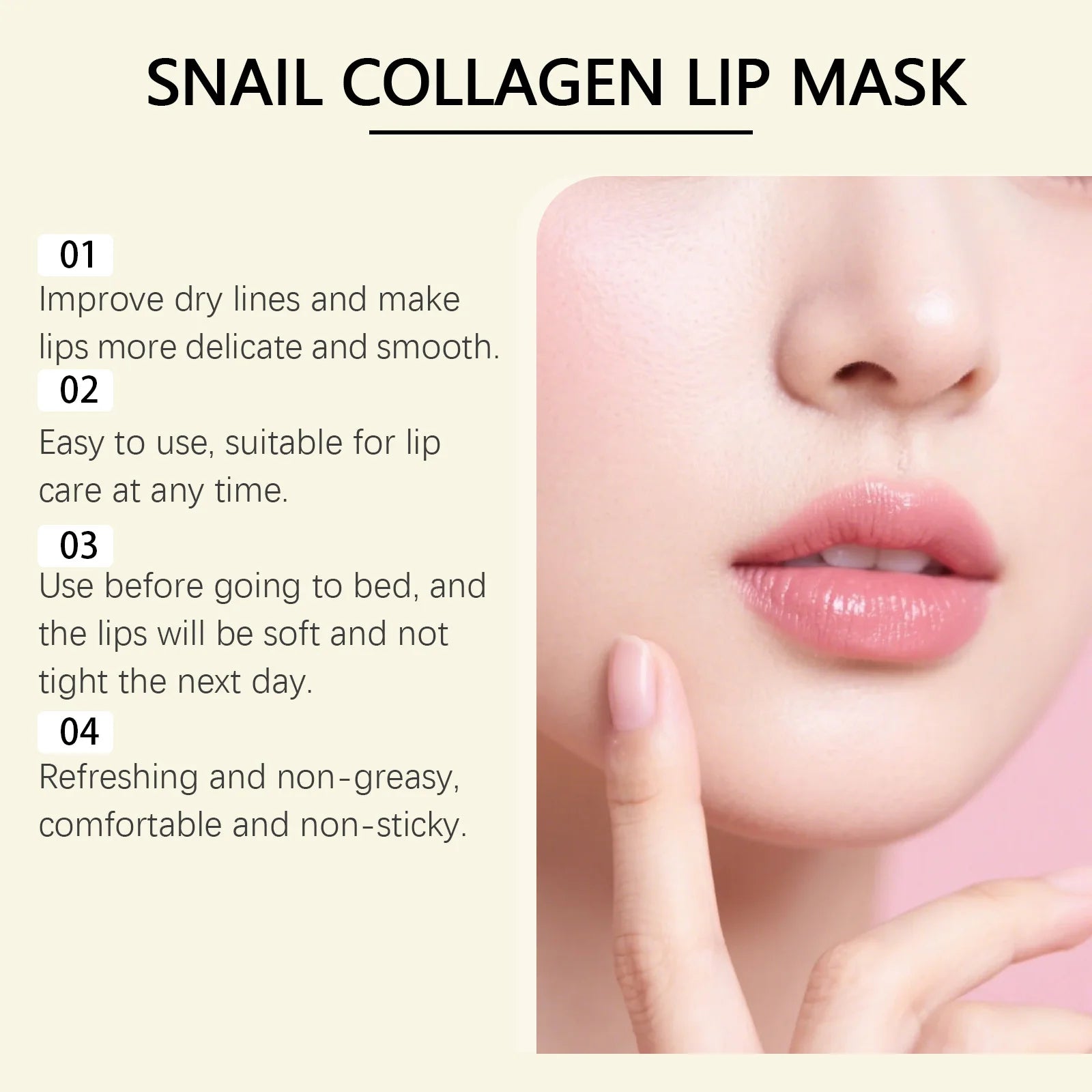 Crystal Collagen Lip Mask Moisturizing Plump Lip Smoothing Repair Reduce Wrinkles Lighten Lip Line Pink Lip Hydrating Lip Patch