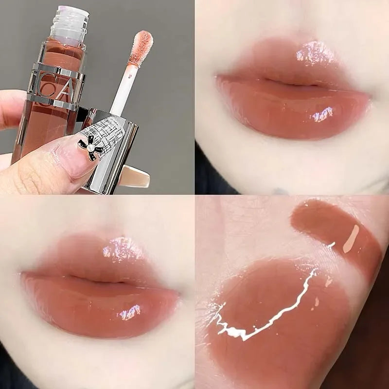 CAPPUVINI Transparent and Moisturizing Lip Gloss, Hydrating Glass Lip Dry Lip Mirror Lipstick Makeup