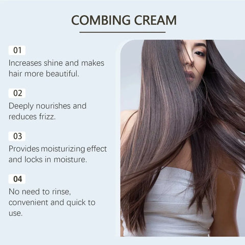 Leave-In Conditioner for Curl and Dry Hair Non-stick Hydrates Moisturize Shiny Nourishing Smoothing Anti-Frizz Care Cream 1/2pcs