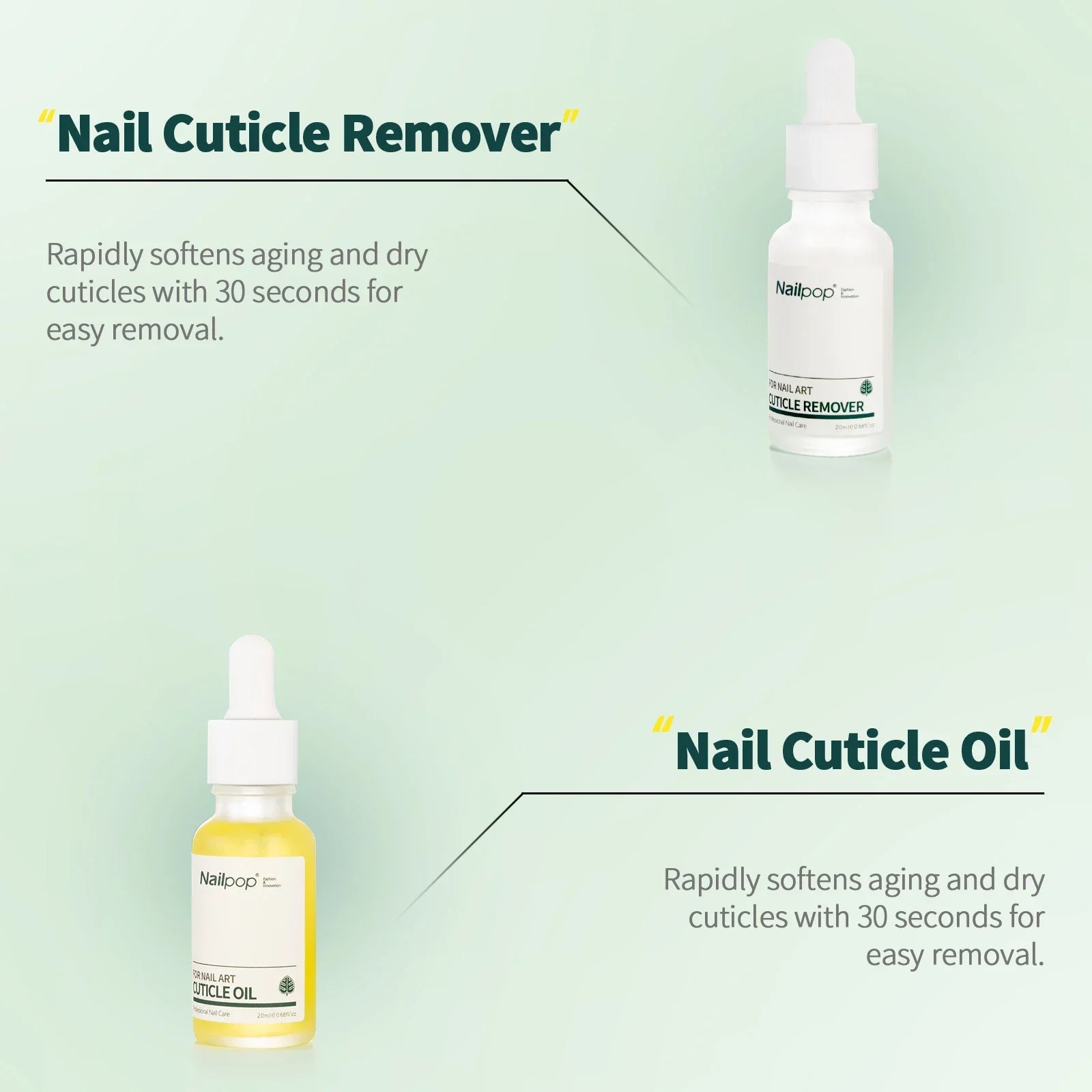 Nailpop Cuticle Oil and Softener for Nails 15ml Cuticle Remover Strengthener Nail Cuticle Protector Moisturize Manicure Kit 1pc