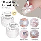 NICOLE DIARY White Non Stick Hand Extension Gel Nail Polish For 3D Shaping Carving Flower DIY Nail Art Extension Acrylic
