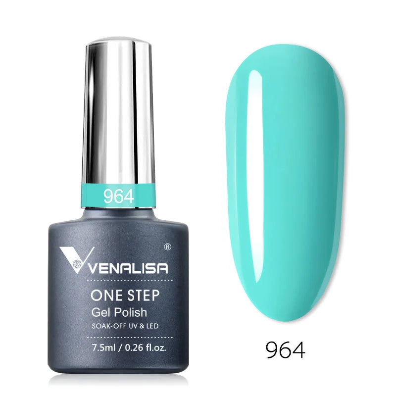 3 in 1 VENALISA  One Step Nail Gel Polish Full Coverage Gorgeous Color Soak off UV LED Nail Gel Varnish Nail Art Salon Lacquer
