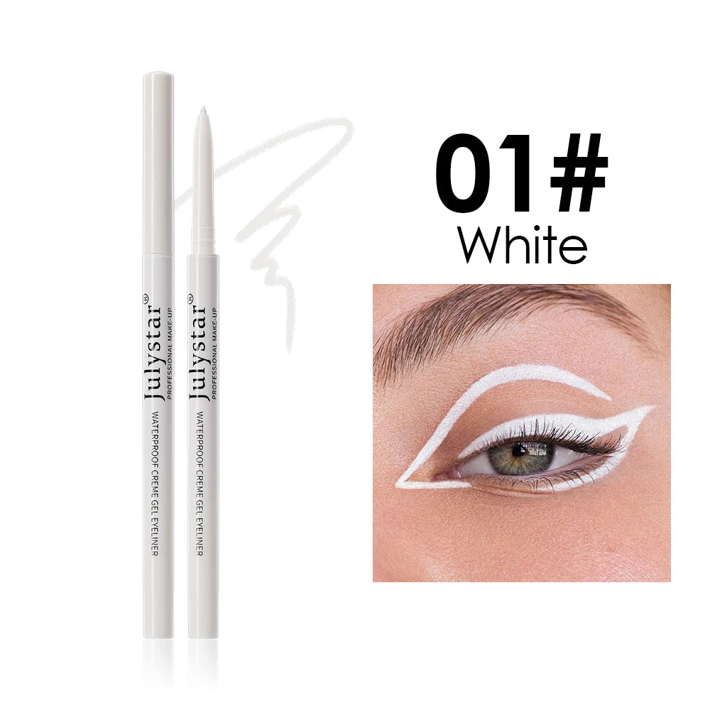 1PC White Matte Eyeliner Gel Pen Long Lasting Waterproof Eye Liner Pencil Quick-drying Non-smudge Eye Makeup for Women Cosmetics