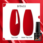 MEET ACROSS 7ml Red Blue Green Metallic Gel Nail Polish Super Bright Mirror Effect Semi Permanent LED UV Gel Nail Art Varnish