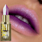 1PC Purple Glitter Two-tone Lipstick Red Rose Shimmer Lipsticks Cosmetics Easy to use  Lip Tint Korean Makeup Lip Glaze Gifts