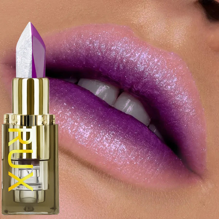 1PC Purple Glitter Two-tone Lipstick Red Rose Shimmer Lipsticks Cosmetics Easy to use  Lip Tint Korean Makeup Lip Glaze Gifts