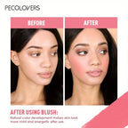 PECOLOVERS Waterproof Blush Cream - Long-Lasting, High Pigmentation for All Skin Tones, Natural Cheek & Face Rouge