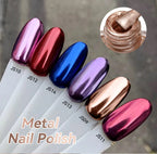 LILYCUTE 7ml  Mirror Metallic Nail Polish No Need of UV LED Lamp Nail Supplies Vernis Red Purple Mirror Effect for Nails