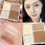 4Colors Matte Highlighter Contour 3D Facial Bronzer Brightening Glitter Highlight Palette Eye Shadow Nose Powder Makeup Cosmetic
