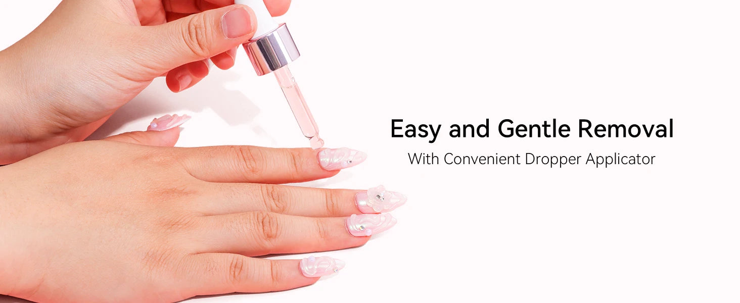 Nail Glue Remover for Press on Nails, 50ML Nail Glue Remover for UV Nail Glue, Non acetone Gentle Glue Off for False Nails Glue