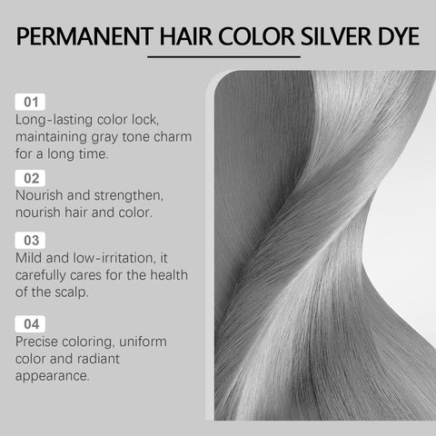 Gray Color Hair Dye Cream Smoky Gray Punk Style Light Color Silver Hair Permanent Professional Hair Colors Dye Wax For Women Men