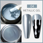 AWStorG 5ML Super Silver Metallic Gel Nail Polish Metal Effect Painting Gel Chromes Varnis Semi Permanent for Nail DIY
