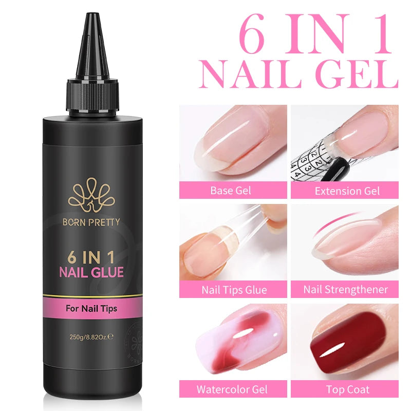 BORN PRETTY 250g Jelly Milky White Pink Translucent Nude Gel Polish Refilled Package Semi Permanent Soak Off UV Nail Art Varnish