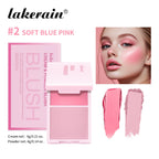 Lakerain 2in1 Cream & Powder Blush Palette Natural Long-lasting High Pigment Blush Makeup Pan Clear Vitality Girl Blush Palette