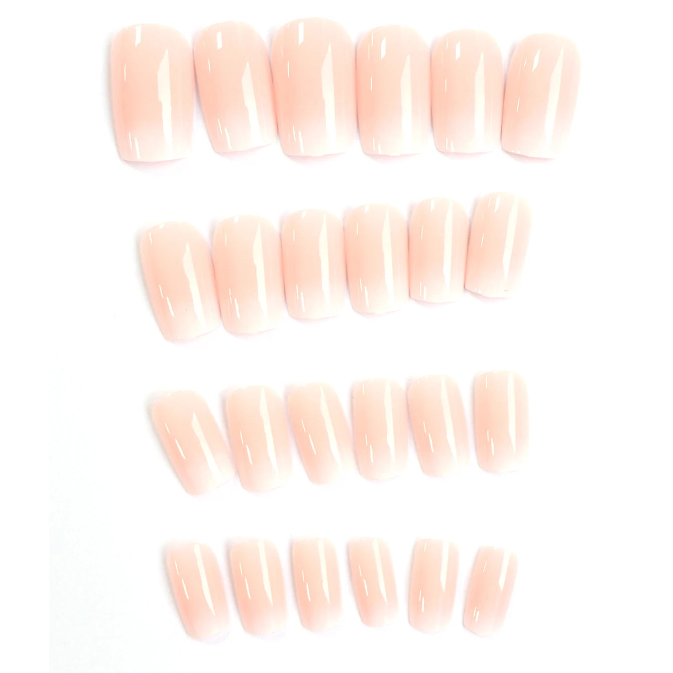 24 PCs Short French Gradient Nails with 1 Jelly and 1 Nail File