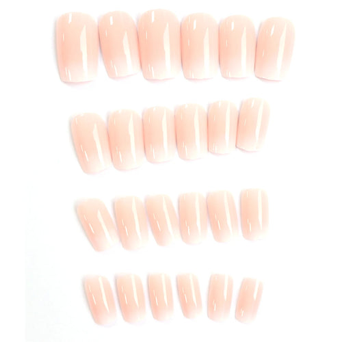 24 PCs Short French Gradient Nails with 1 Jelly and 1 Nail File