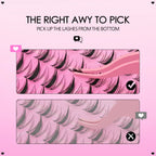 QIUNING Manga Lash Clusters Kit Cat Lashes with Lash Bond & Seal Cluster Eyelash Extensions Mixed Tray Eyelash Clusters Kit