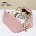 Large Capacity Cosmetic Bag Cosmetic Storage Bag PU Leather Portable Travel Toiletry Bag Women Cosmetic Bag Toiletries Organizer