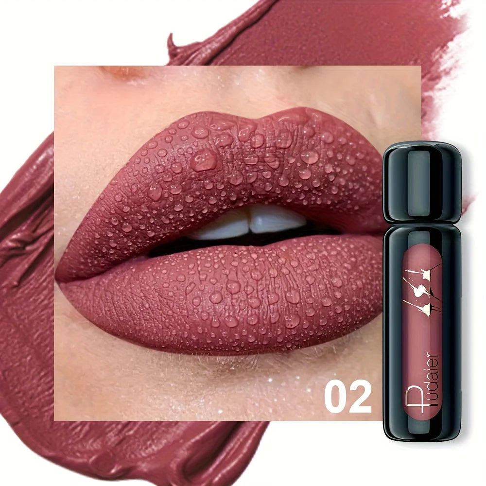 Matte Velvet Lip Mud, Highly Pigmented Non-Stick Lip Gloss, Long Lasting Waterproof Lip Makeup Gift for Mother’s Day
