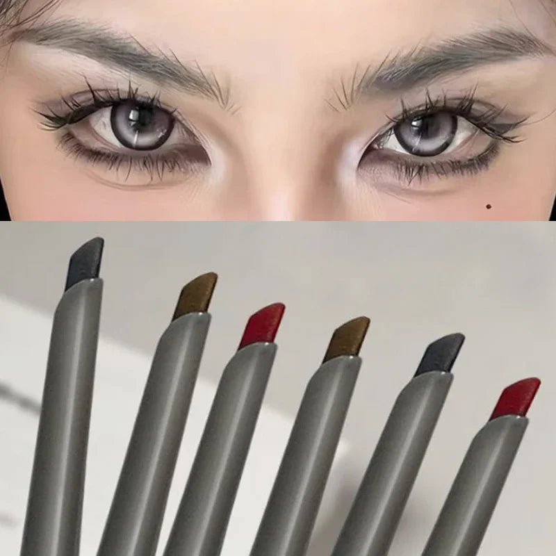 Silky Lasting Scythe Eye Liner Pencil Natural Matte Wine Red Lying Silkworm Eyeliner Pen Easy To Color for Beginners Eye Makeup