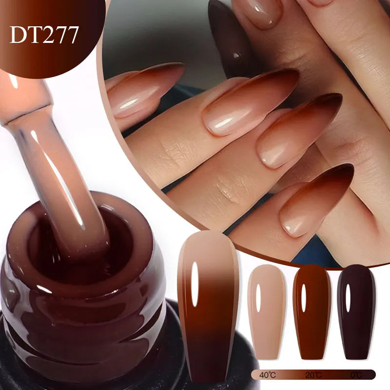 MEET ACROSS 7ml Thermal Gel Nail Polish Ultra-thin 3 Layers Temperature Changing Soak Off Nail Art Gel Varnish For Manicure