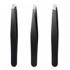 3pcs Premium Stainless Steel Eyebrow Tweezers Set - Precision Sharp Flat/oblique/pointed Tweezers Tweezers Set - Precision