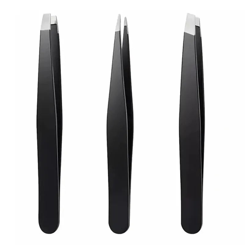3pcs Premium Stainless Steel Eyebrow Tweezers Set - Precision Sharp Flat/oblique/pointed Tweezers Tweezers Set - Precision