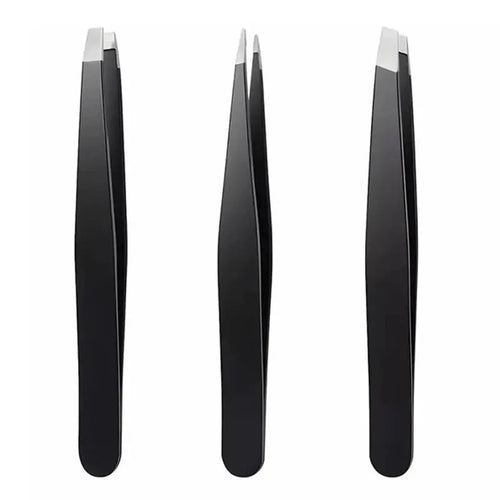 3pcs Premium Stainless Steel Eyebrow Tweezers Set - Precision Sharp Flat/oblique/pointed Tweezers Tweezers Set - Precision