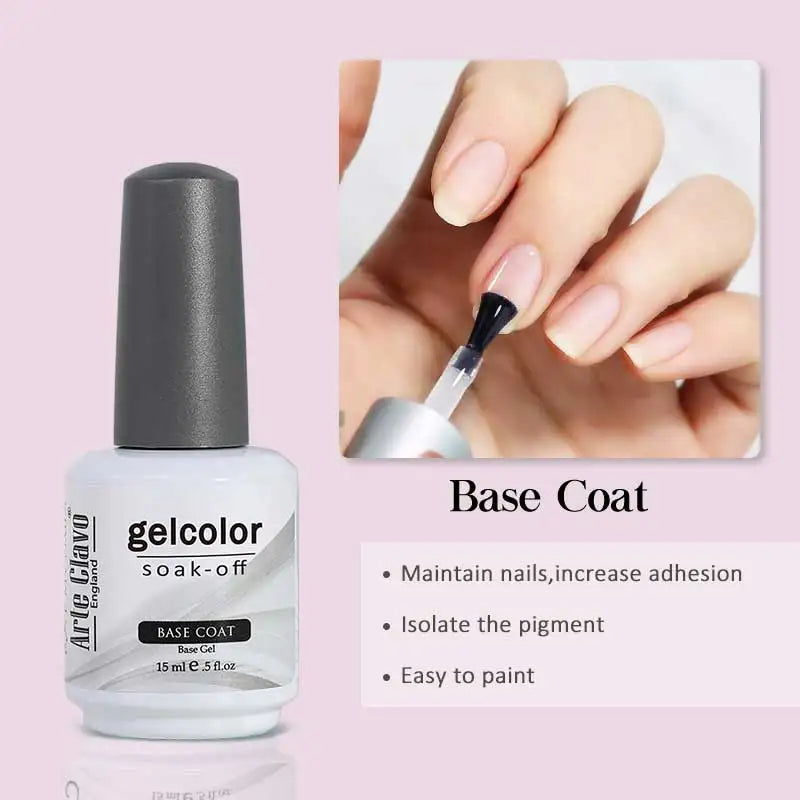 Arte Clavo Transparent Nude Pink Color Jelly Gel Nail Polish Semi Permanent 15ml Top Coat Soak Off UVLED Varnish Nail Art Design