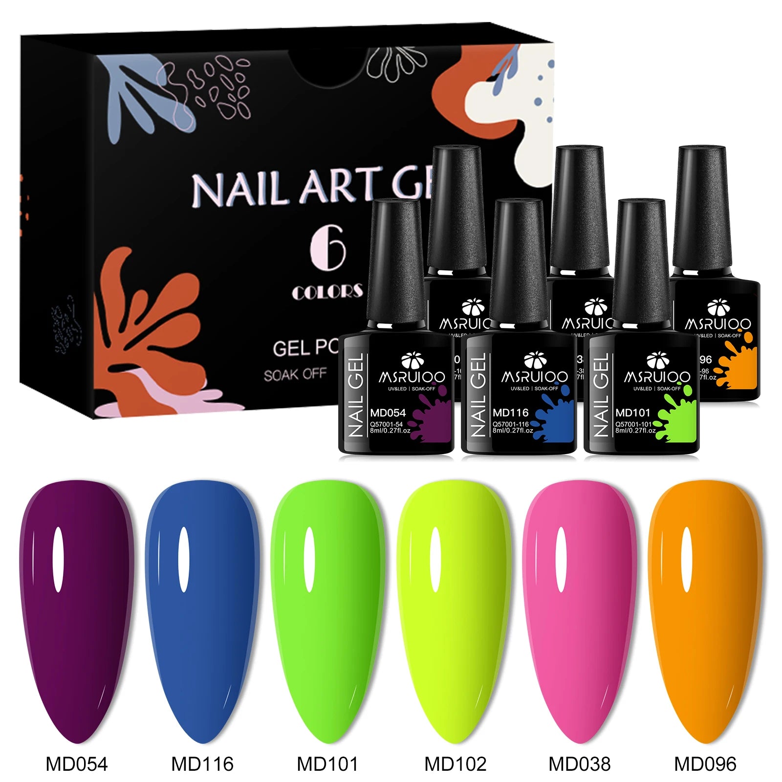 6pc Crackle Gel Nail Polish Set Quick Dry Nail Supplies Varnishes Hybrid Semi Permanent Soak Off Manicure for Nails Design