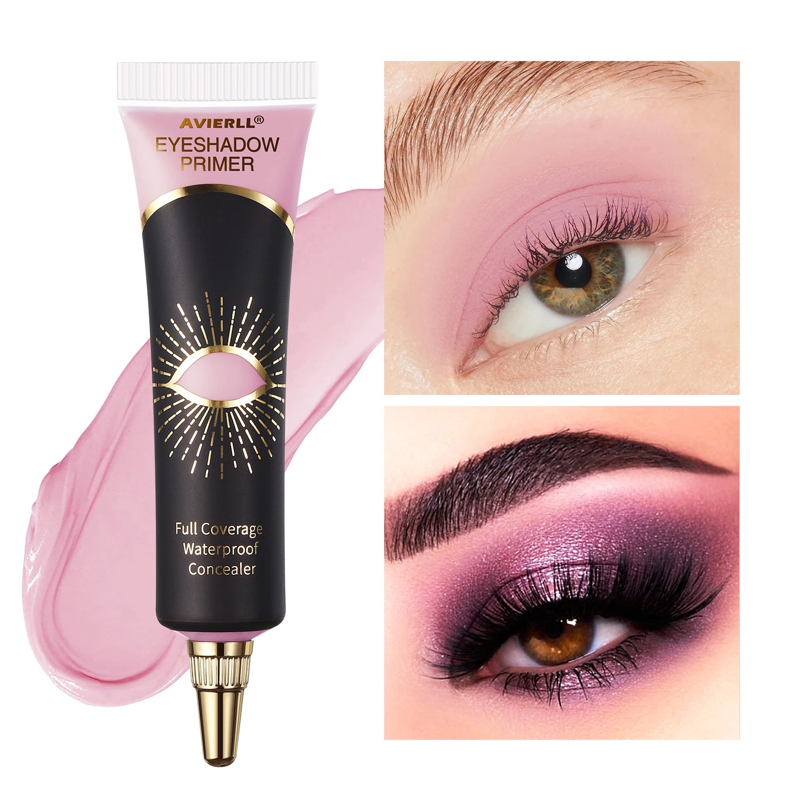 Long-Lasting Matte Eyeshadow Primer: Waterproof, Full-Coverage Eye Makeup Base in Medium Cream Form