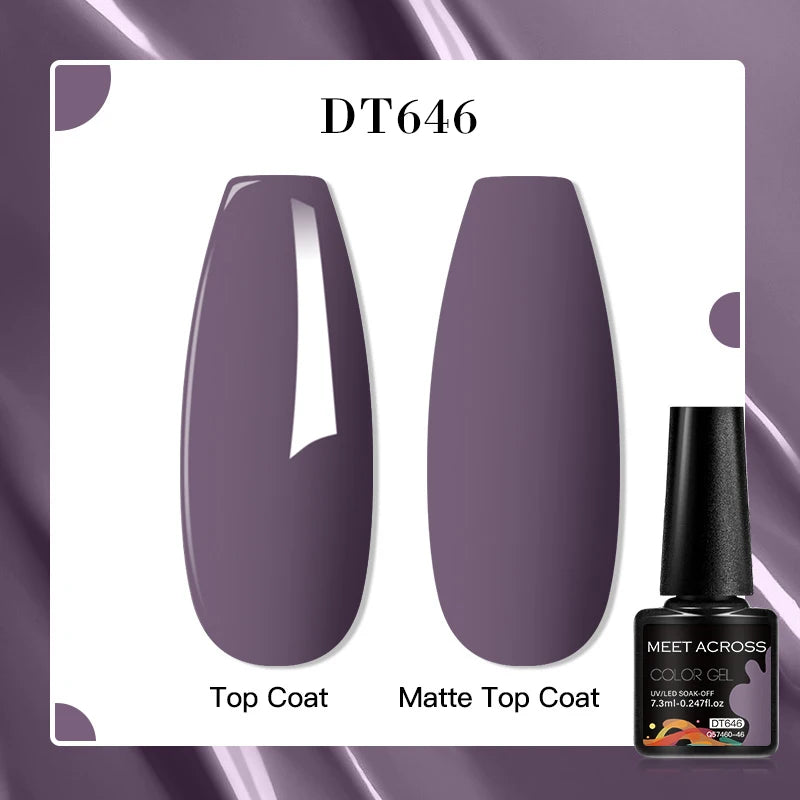 MEET ACROSS 8 Colors Mirror Gel Nail Polish Long-lasting Quick-drying Metallic Gold Silver Red Semi Permanent Varnish Nail Art