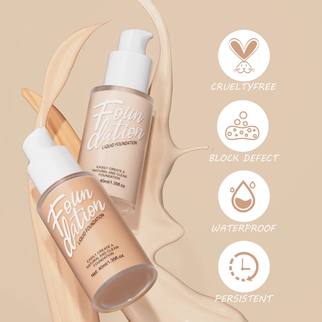 Waterproof Matte Liquid Foundation Makeup Cream Cover Dark Circle Corrector Concealer Whitening Face Foundation Cosmetics