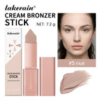 Lakerain Bronzer Cream Stick 3D Makeup Effect Improve Fine Lines Brightening & Grooming 2 IN 1 Bronzer Cream for All Skin Types