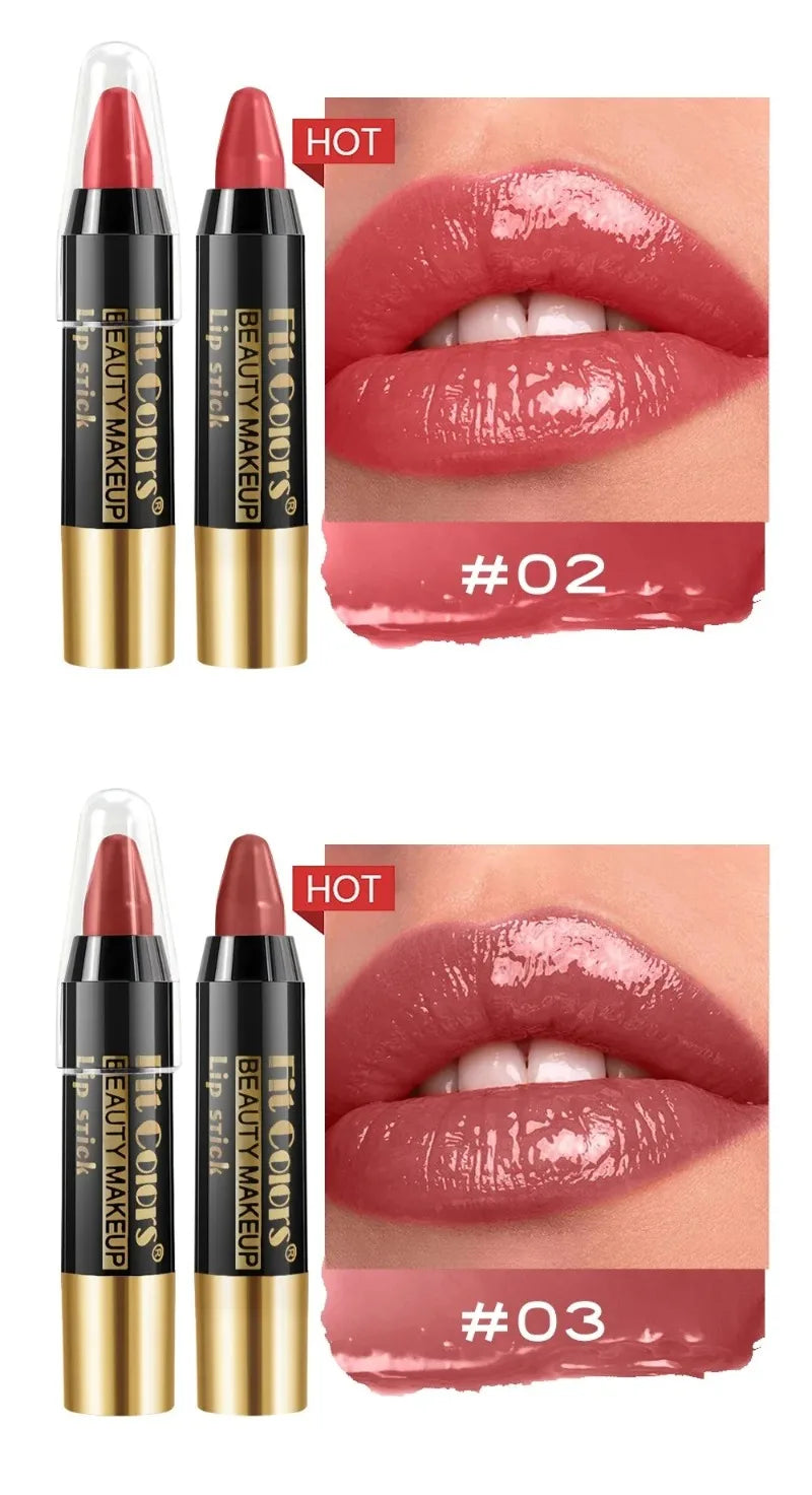 Easy Coloring Gloss Lipstick Lasting Waterproof Matte Crayon Lip Gloss Stick High Pigmented Moisturizing Lip Liner Pen Makeup