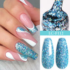 LILYCUTE 7ML Pink Glitter Nail Gel Polish Nude Natural Long Lasting Manicure Soak Off UV LED Nail Art Base Top Coat Gel Varnish