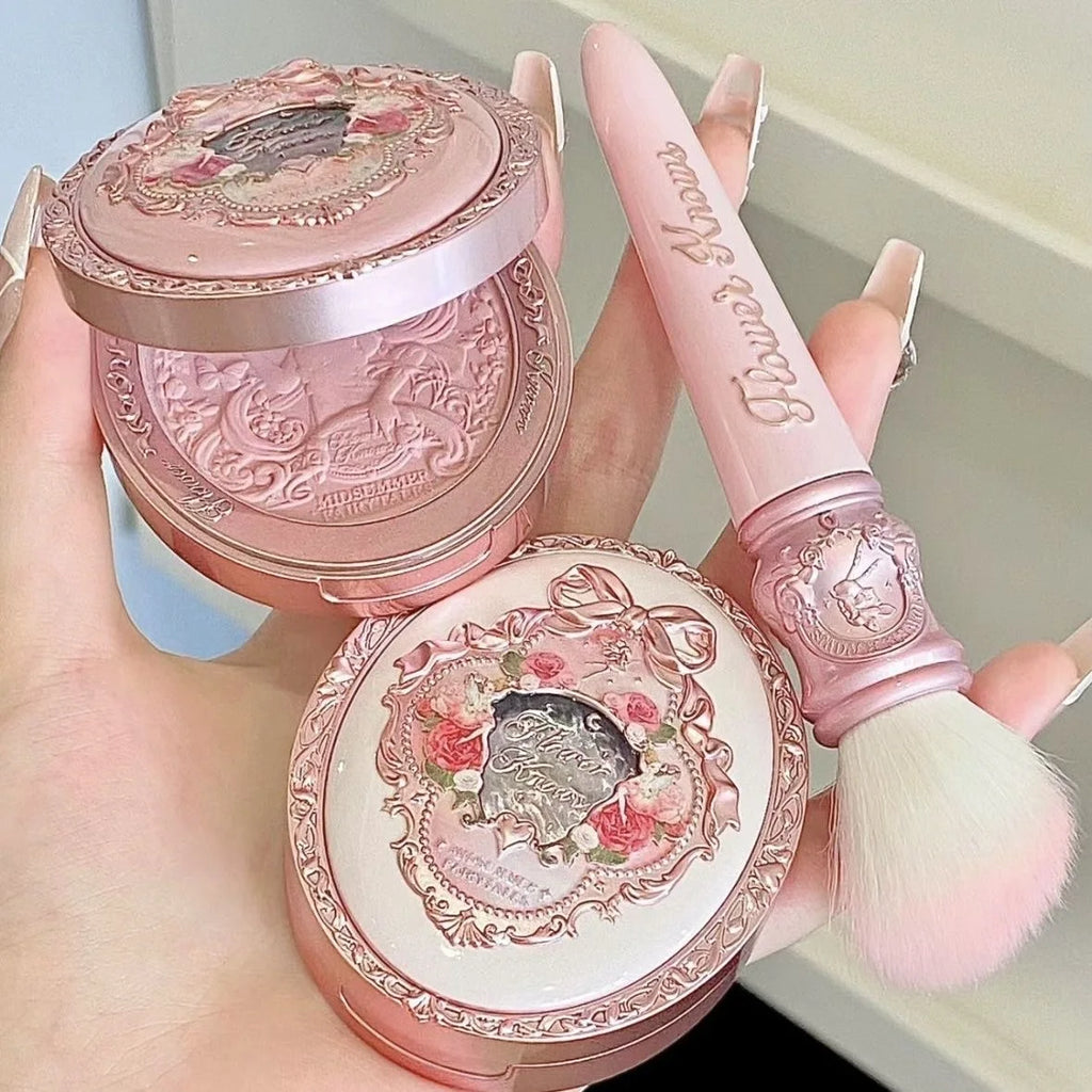 Makeup Flowerknows Shell Pearl Collection Silk Satin Blusher Lightweight Highly Pigmented Blush Powder Long Lasting Face Blushes