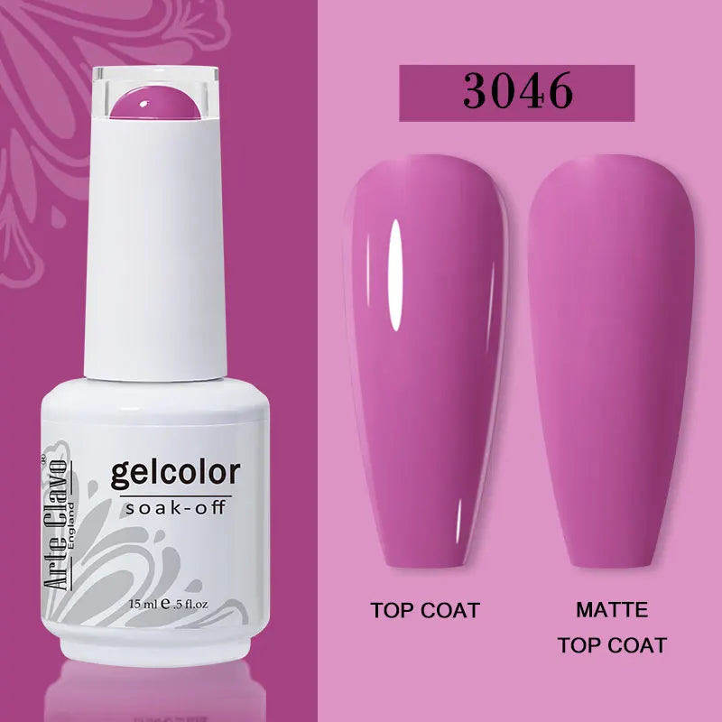 Arte Clavo Transparent Nude Pink Color Jelly Gel Nail Polish Semi Permanent 15ml Top Coat Soak Off UVLED Varnish Nail Art Design